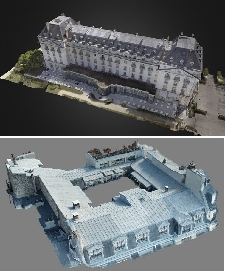 photogrammetrie modelisation 3D, toiture, palace